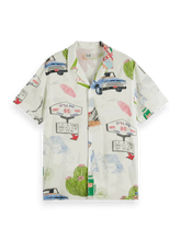 SCOTCH AND SODA Printed Camp Collar Shirt at Gravity NYC
